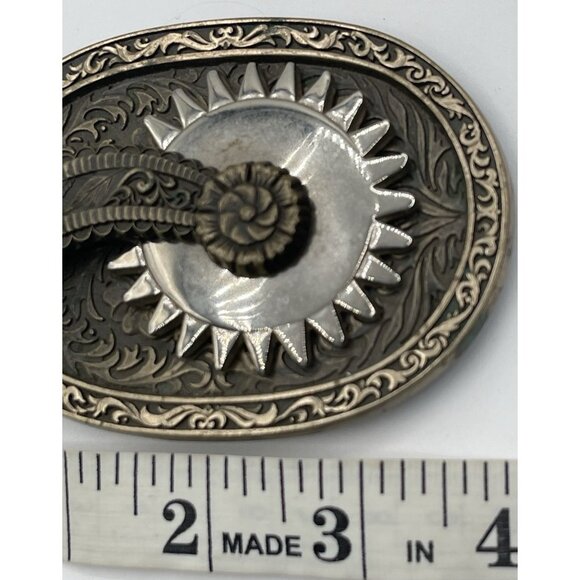 VINTAGE THE CROCKETT BOOT SPUR BRASS BELT BUCKLE Western Cowboy - Picture 3 of 6